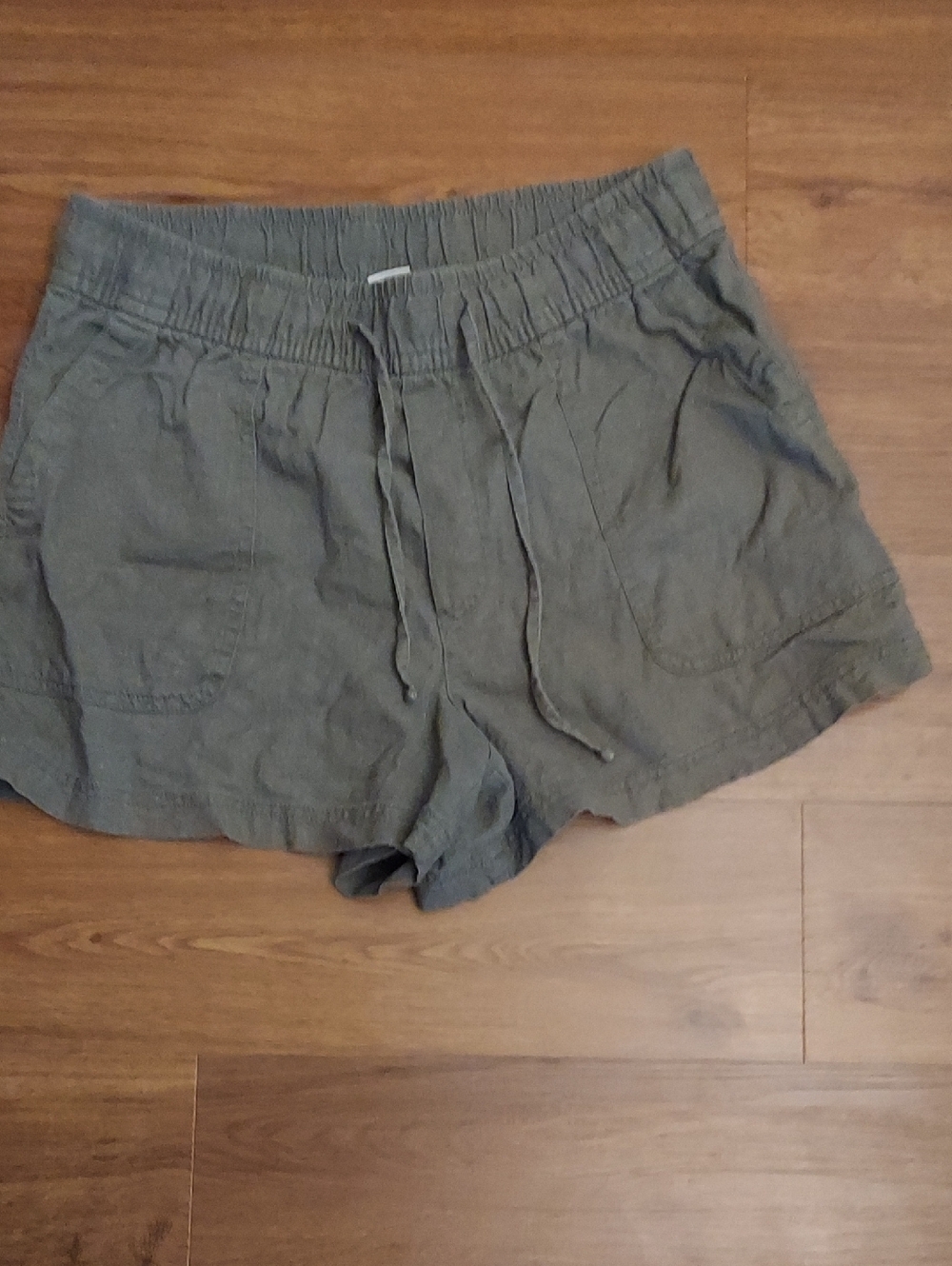 GAP Olive Drawstring Linen Like Shorts